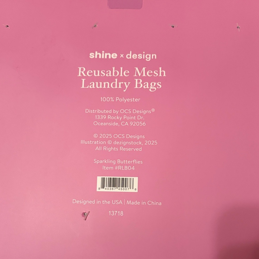 Reusable Mesh Laundry Bags Set - Pink and Blue - Picture 2 of 2
